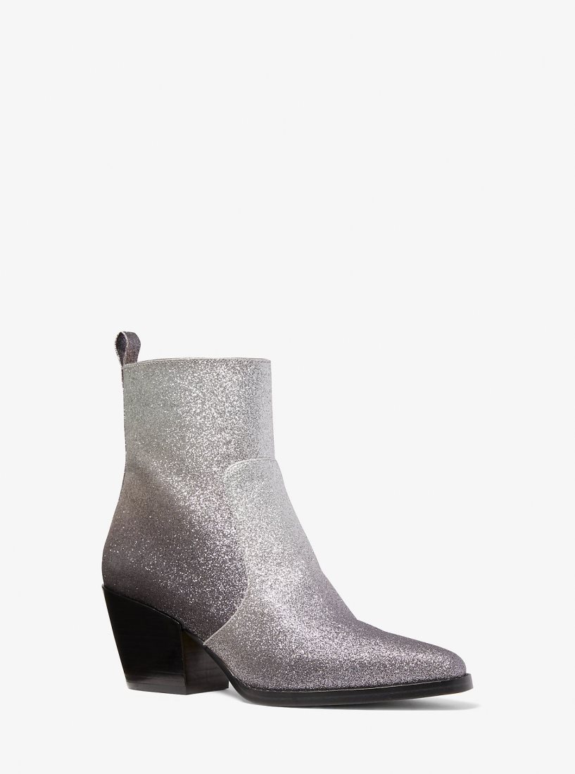 Michael Kors Harlow Glitter Embellished Boot Bot Kadın Gümüş Siyah | 547928-BYA