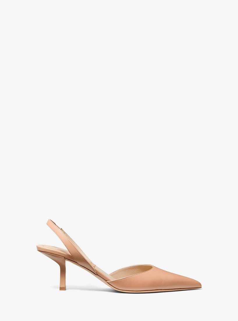 Michael Kors Holly Leather Pump Sandalet Kadın Suntan | 842130-FJY