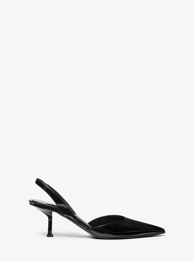 Michael Kors Holly Patent Leather Pump Sandalet Kadın Siyah | 237405-QZW