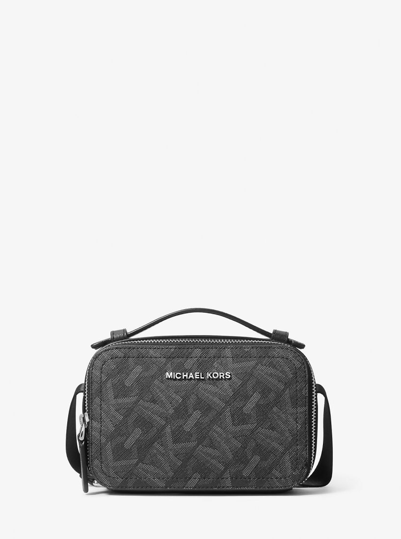 Michael Kors Hudson Empire Signature Logo Crossbody Bag Çapraz Çanta Erkek Siyah | 276598-LHK