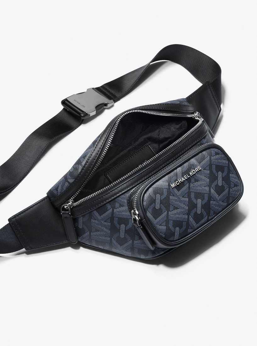 Michael Kors Hudson Empire Signature Logo Sling Pack Çapraz Çanta Erkek Admiral | 483270-COM