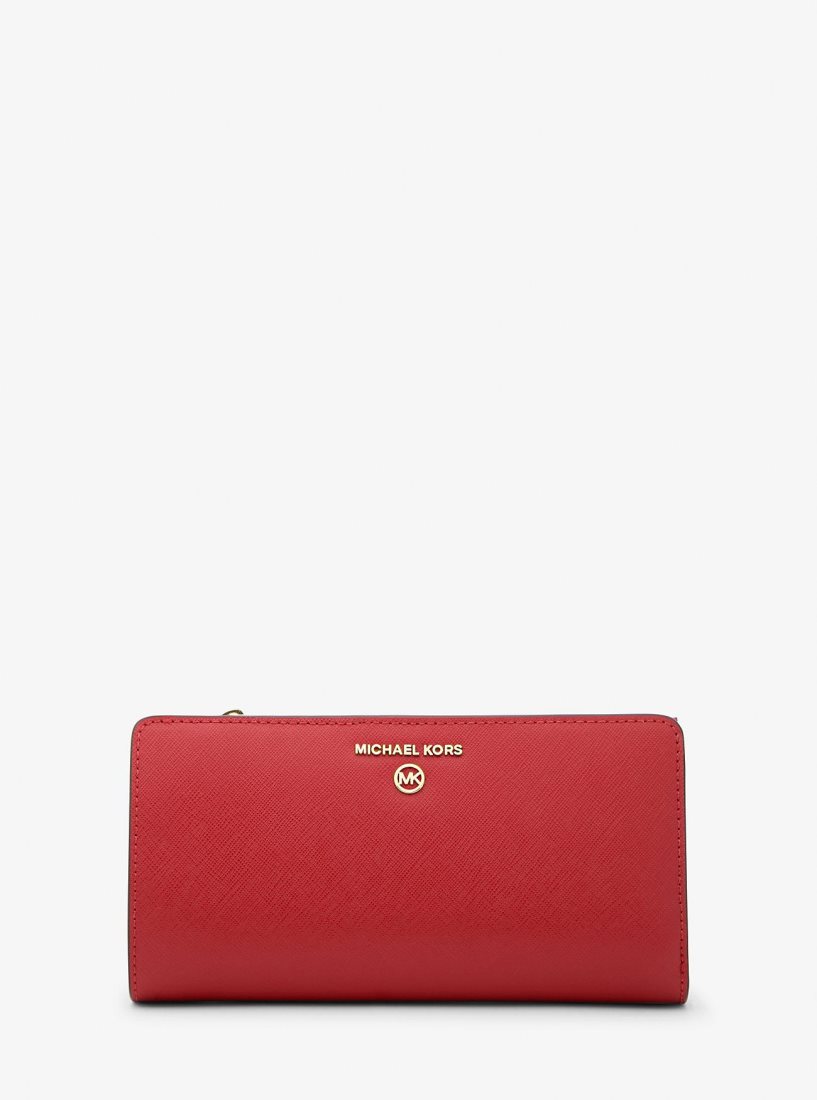 Michael Kors Jet Set Charm Saffiano Leather Continental Wallet Cüzdan Kadın Flame | 983517-BLZ