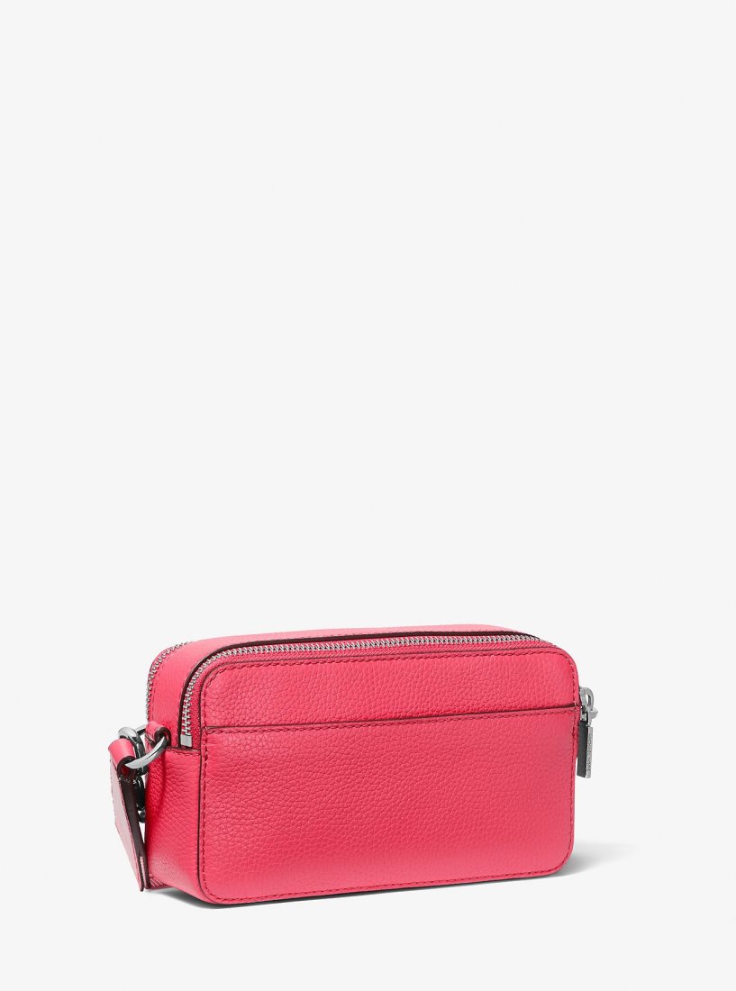 Michael Kors Jet Set Small Pebbled Leather Double-Zip Camera Bag Camera Bag Kadın Pembe | 197250-CRA