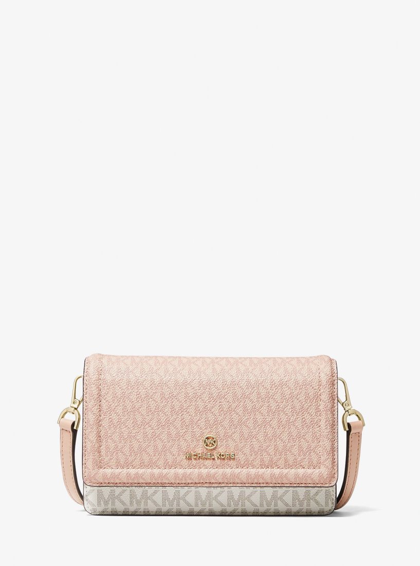 Michael Kors Jet Set Small Two-Tone Logo Smartphone Crossbody Bag Çapraz Çanta Kadın Renkli | 732405-XCD