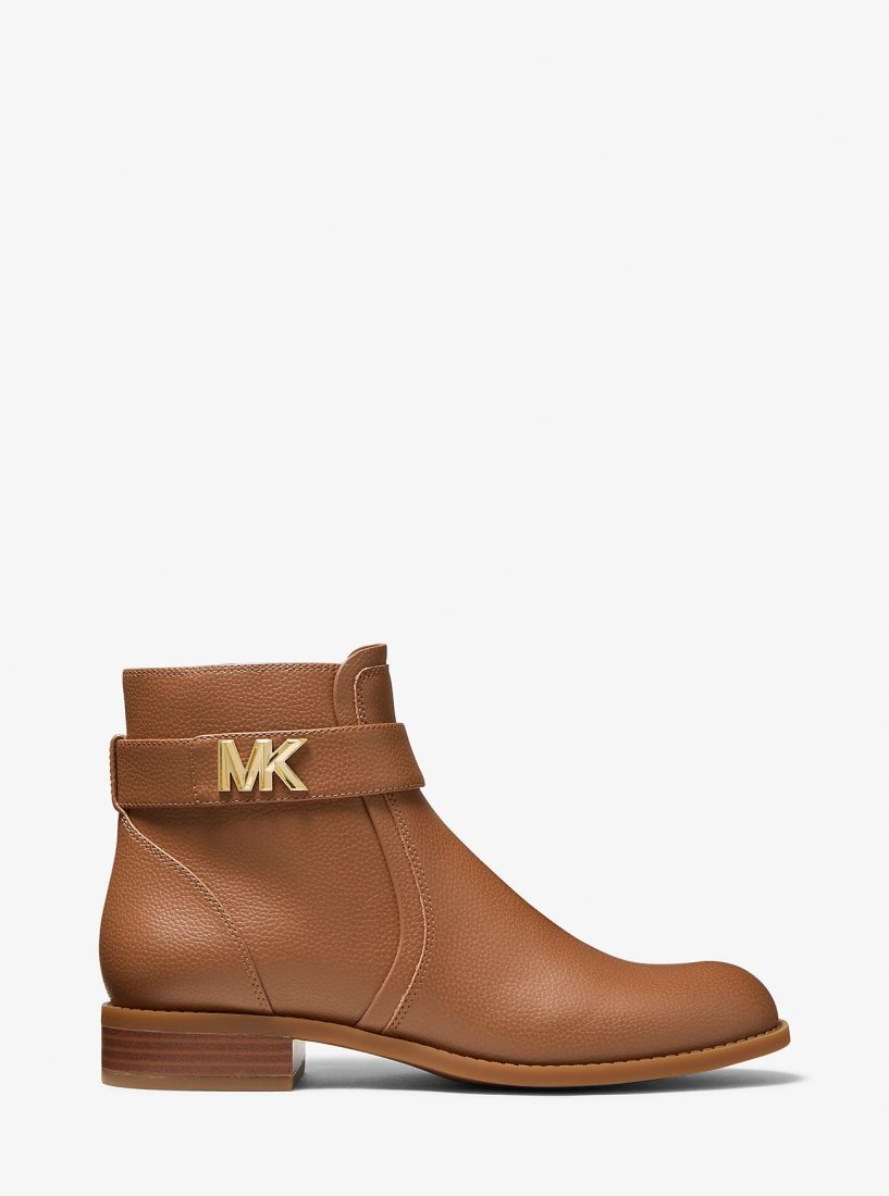 Michael Kors Jilly Faux Pebbled Leather Ankle Boot Kısa Bot Kadın Luggage | 748160-EKQ