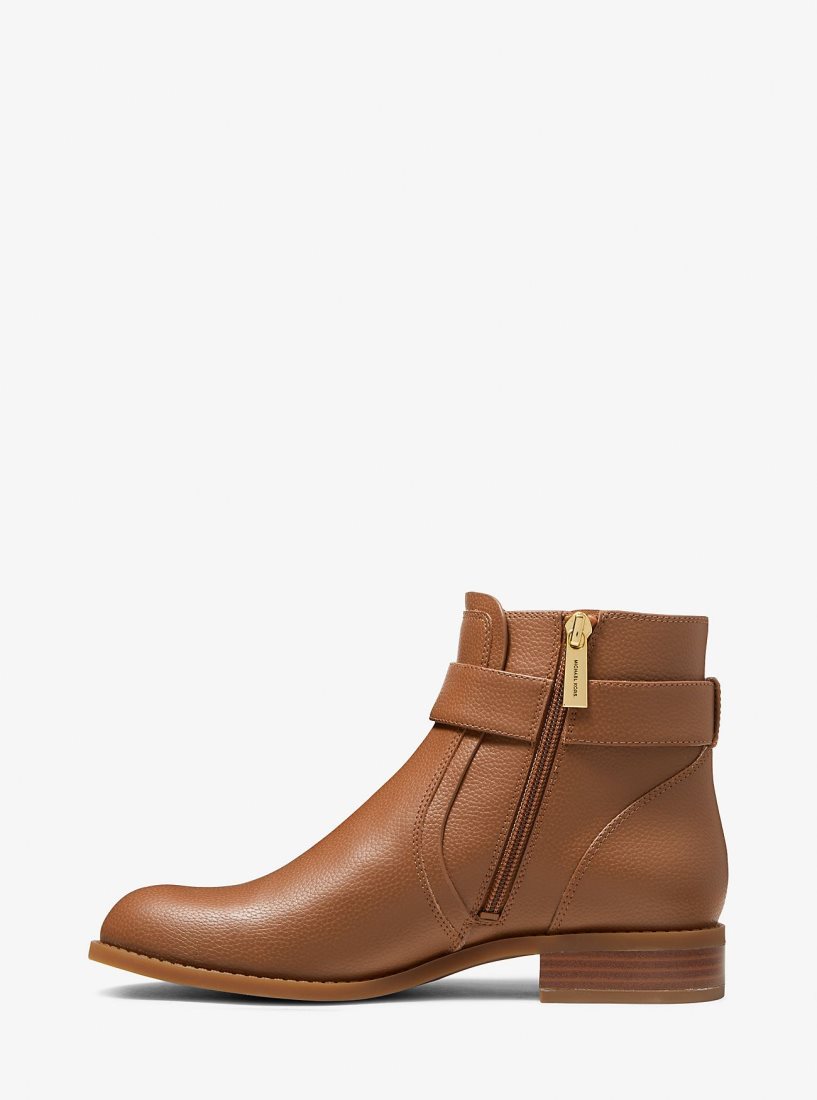 Michael Kors Jilly Faux Pebbled Leather Ankle Boot Kısa Bot Kadın Luggage | 748160-EKQ