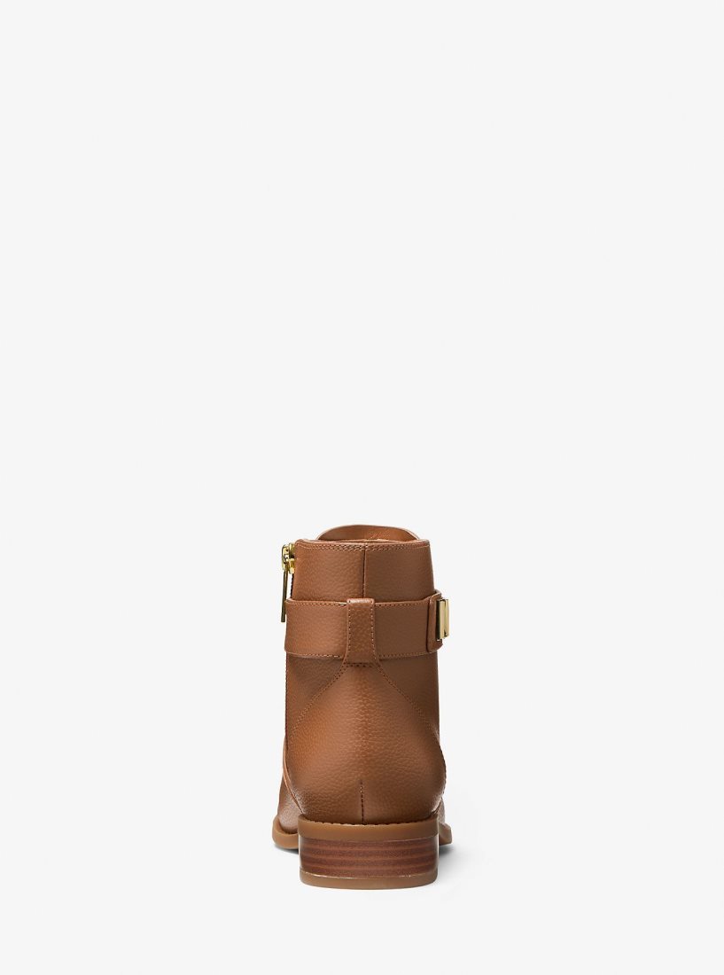 Michael Kors Jilly Faux Pebbled Leather Ankle Boot Kısa Bot Kadın Luggage | 748160-EKQ