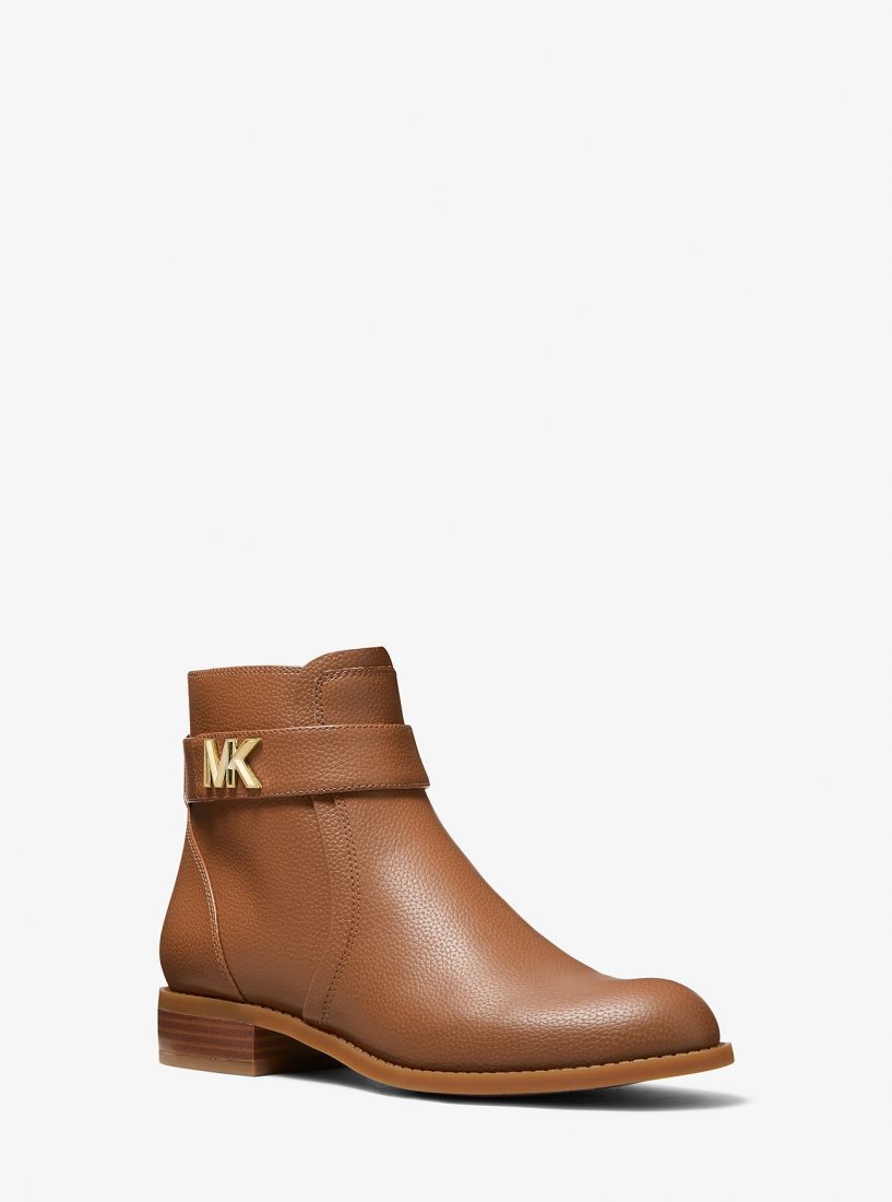 Michael Kors Jilly Faux Pebbled Leather Ankle Boot Kısa Bot Kadın Luggage | 748160-EKQ