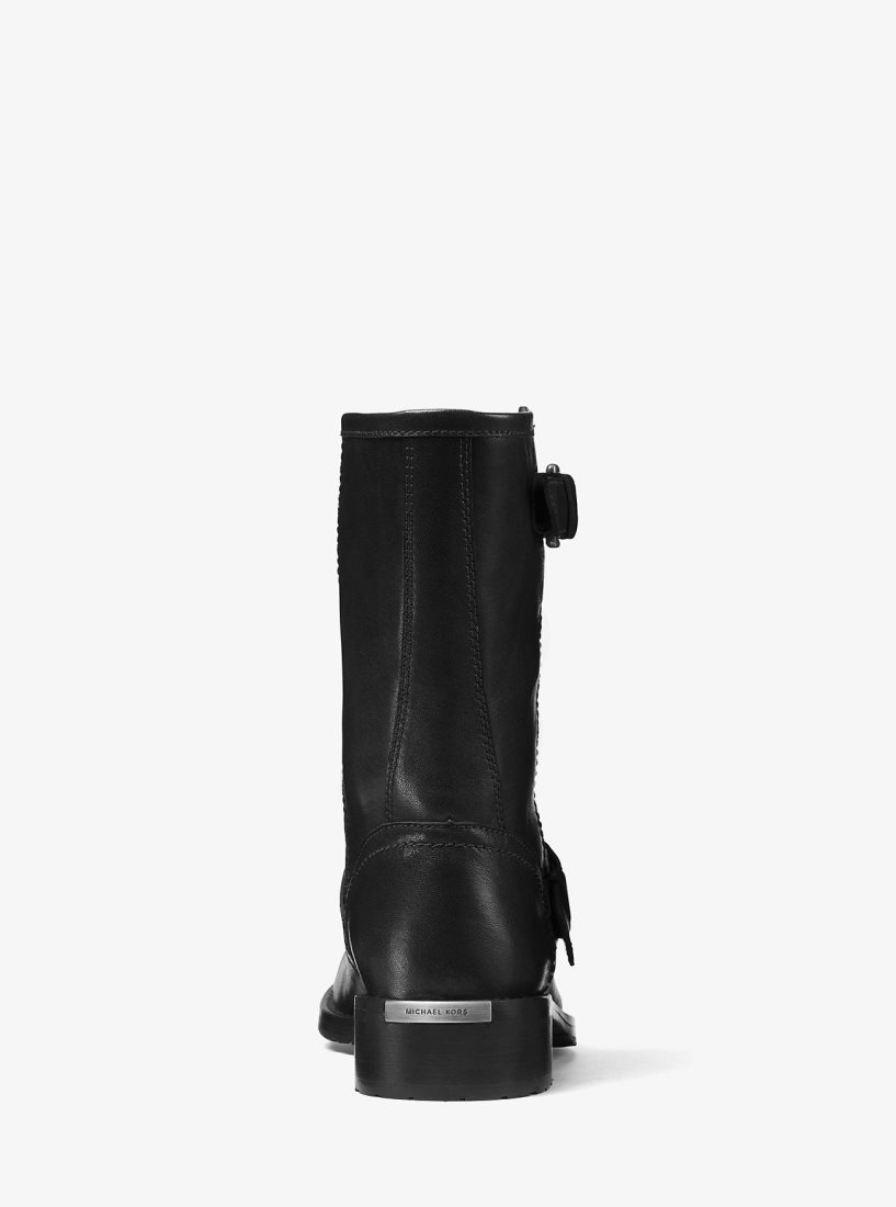 Michael Kors Jonas Leather Moto Boot Bot Kadın Siyah | 916342-DOT