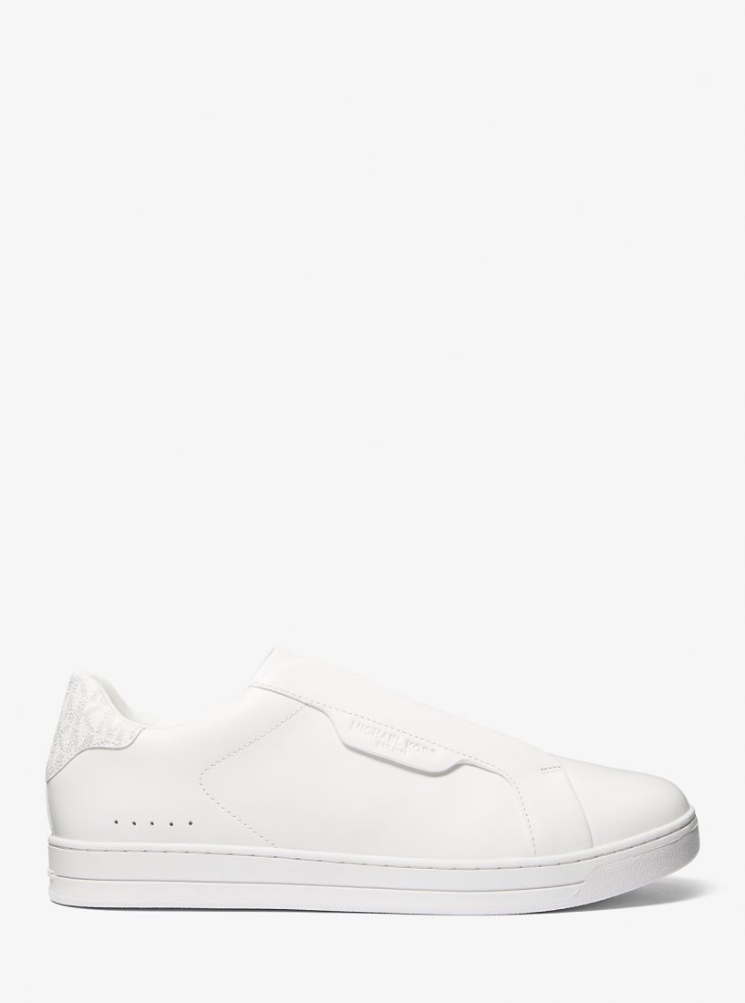 Michael Kors Keating Leather Slip-On Sneaker Spor Ayakkabı Erkek Bright Wht | 054286-RBL