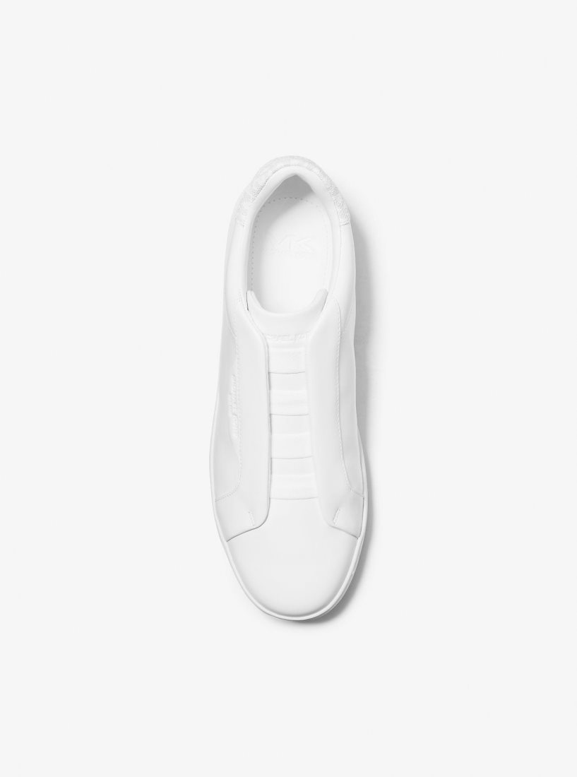 Michael Kors Keating Leather Slip-On Sneaker Spor Ayakkabı Erkek Bright Wht | 054286-RBL