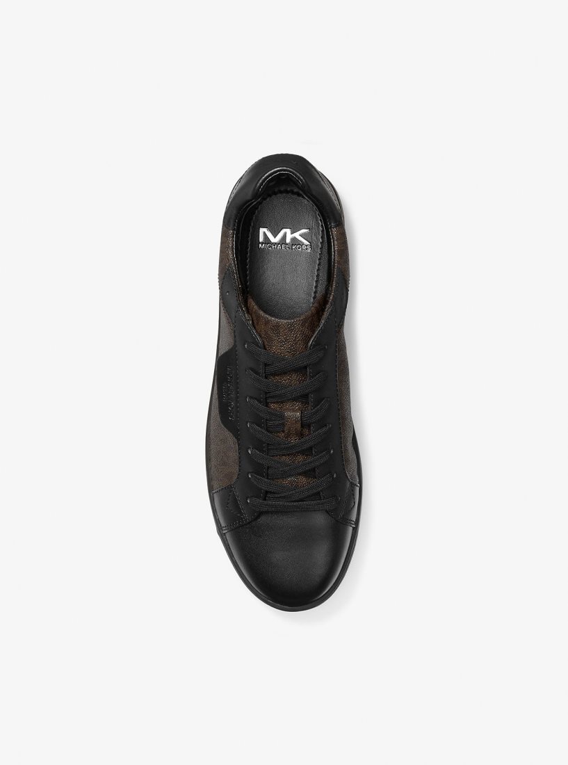 Michael Kors Keating Logo and Leather Sneaker Spor Ayakkabı Erkek Kahverengi | 917082-BTZ