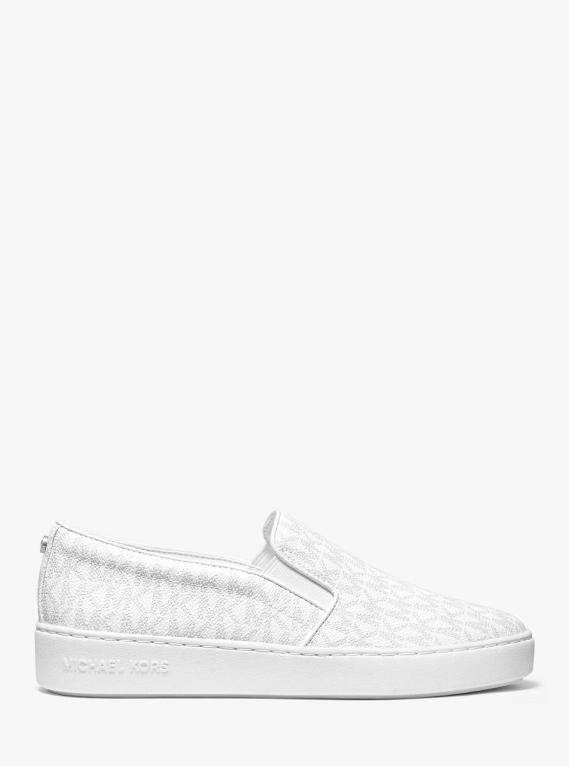 Michael Kors Keaton Logo Slip-On Sneaker Spor Ayakkabı Kadın Bright Wht | 382016-YEW