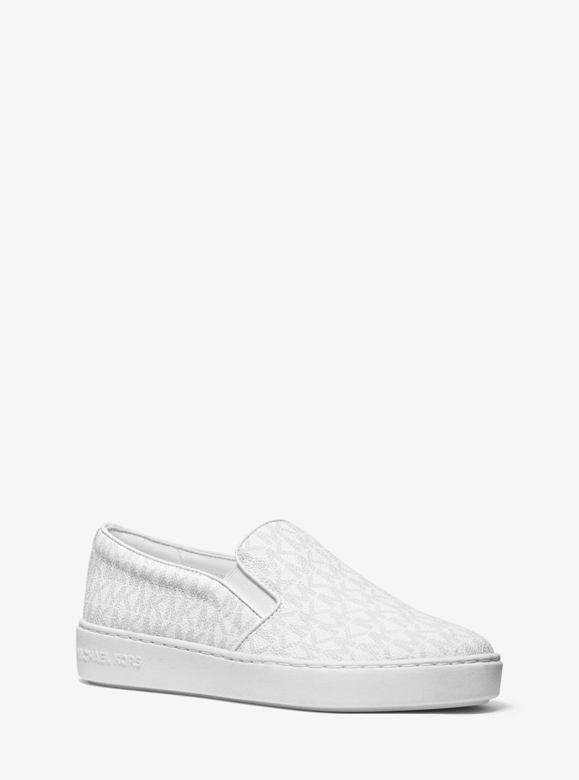 Michael Kors Keaton Logo Slip-On Sneaker Spor Ayakkabı Kadın Bright Wht | 382016-YEW