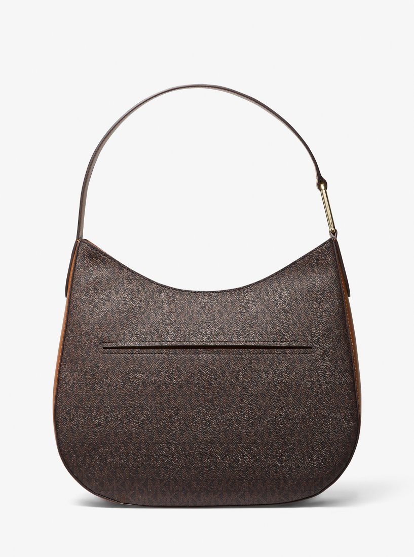 Michael Kors Kensington Large Signature Logo Hobo Shoulder Bag Omuz Çantası Kadın Brn/Acorn | 168540-OAE