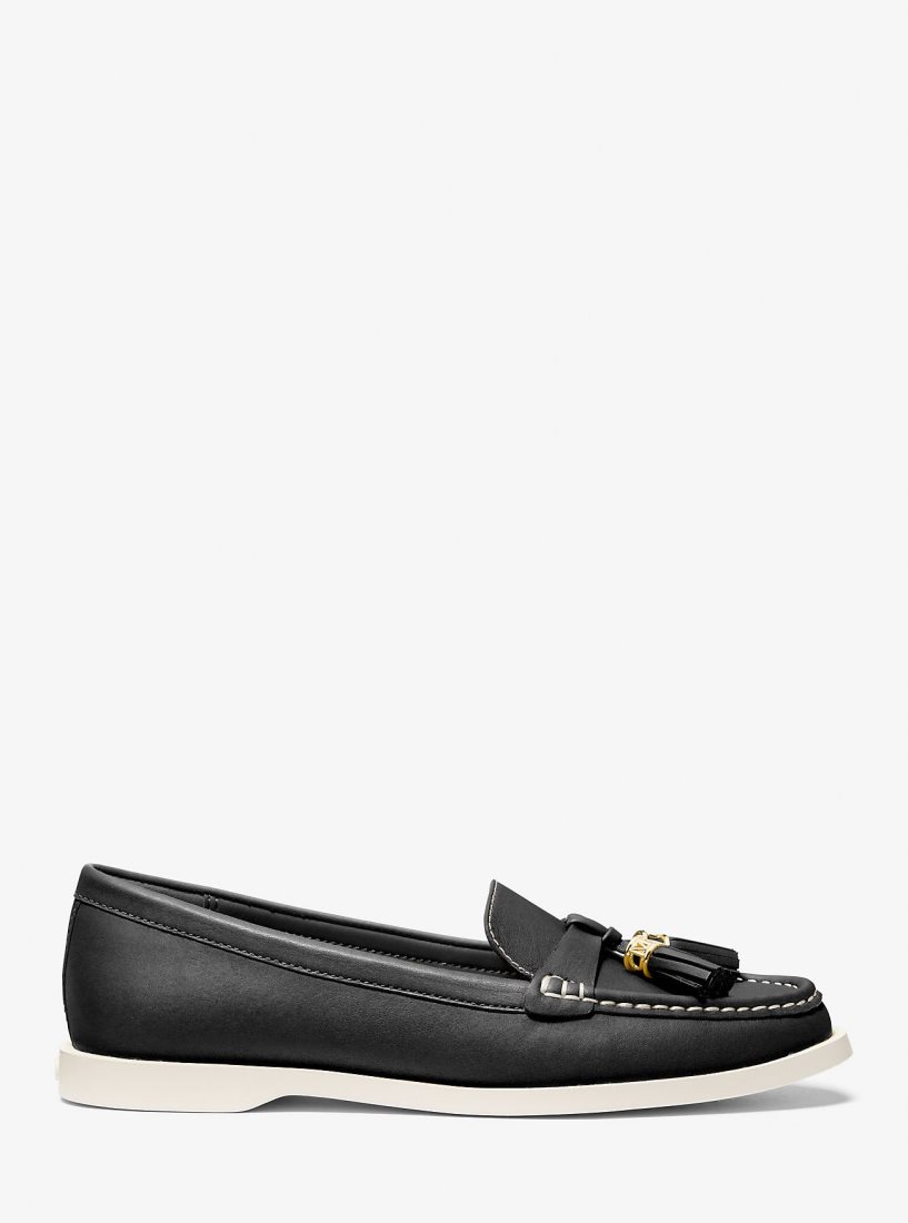 Michael Kors Kiernan Leather Loafer Düz Ayakkabı Kadın Siyah | 781045-CPS