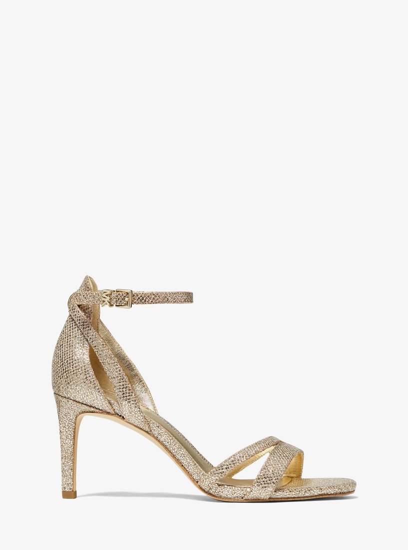 Michael Kors Kimberly Glitter Mesh Sandal Sandalet Kadın Kahverengi | 890146-FST