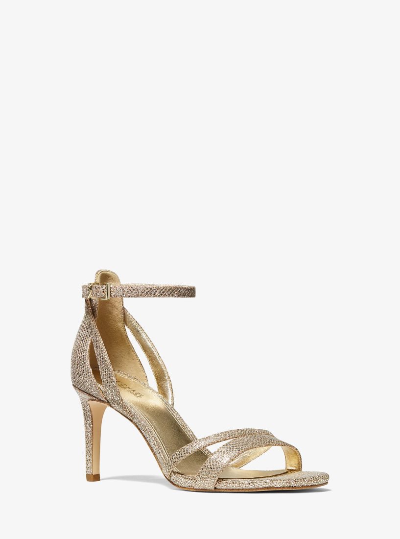 Michael Kors Kimberly Glitter Mesh Sandal Sandalet Kadın Kahverengi | 890146-FST