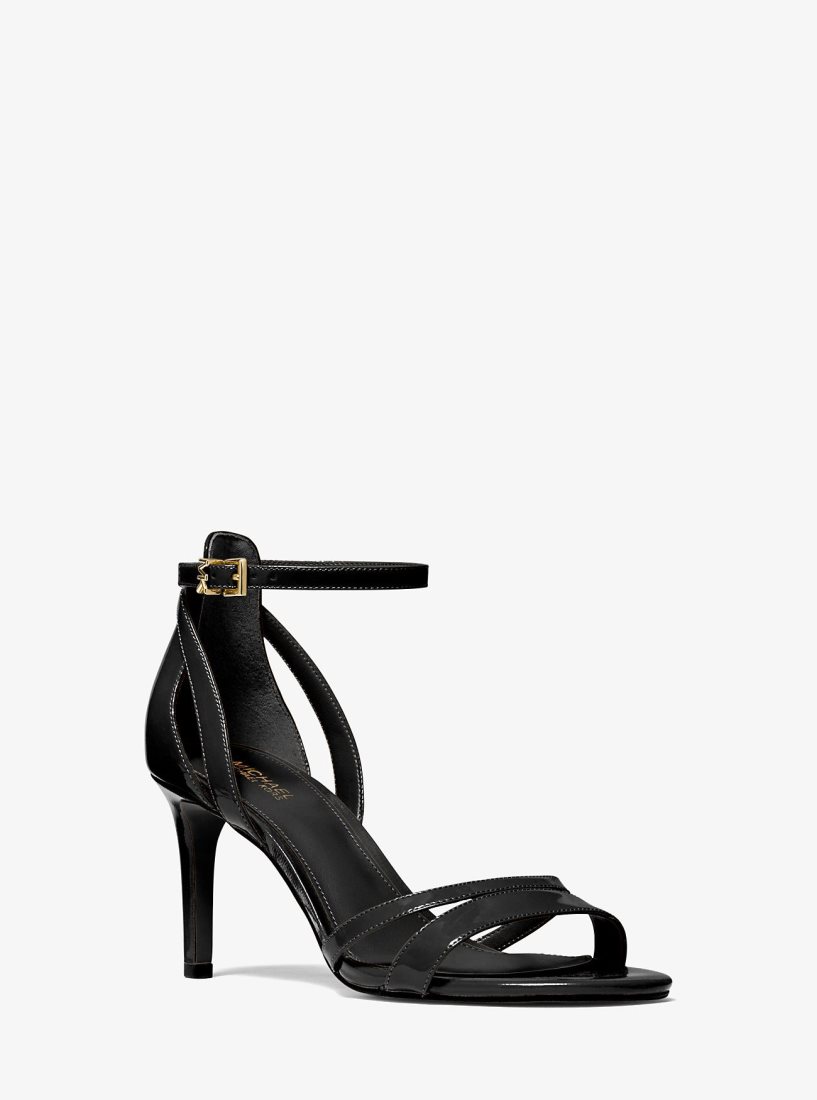 Michael Kors Kimberly Patent Leather Sandal Sandalet Kadın Siyah | 168052-EKA