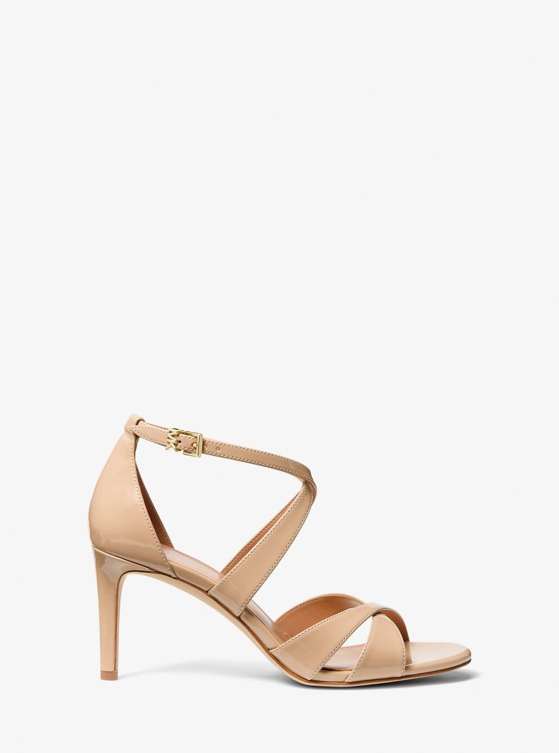 Michael Kors Kinsley Faux Patent Leather Sandal Sandalet Kadın Açık Pembe | 935746-VIF