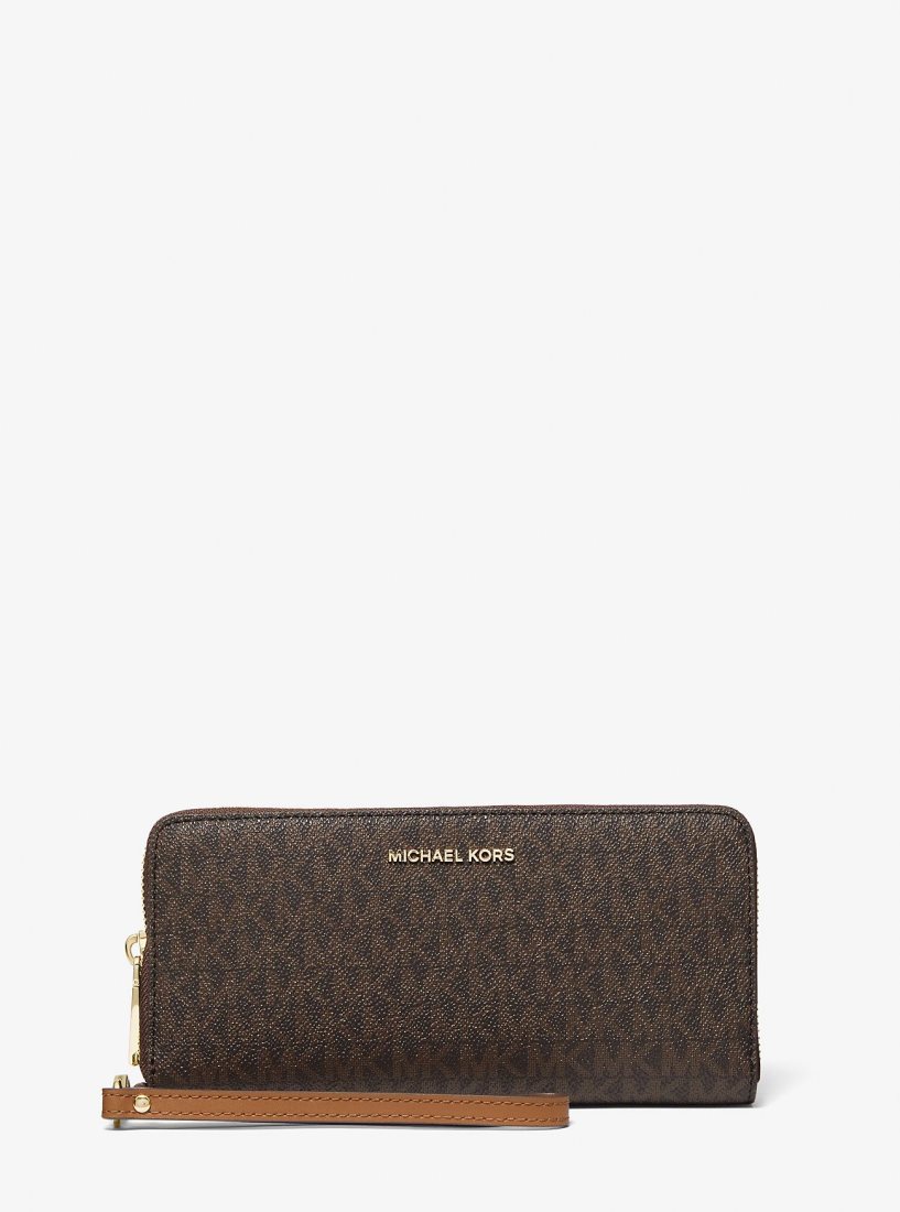 Michael Kors Large Logo Continental Wallet Cüzdan Kadın Kahverengi | 736918-PHQ