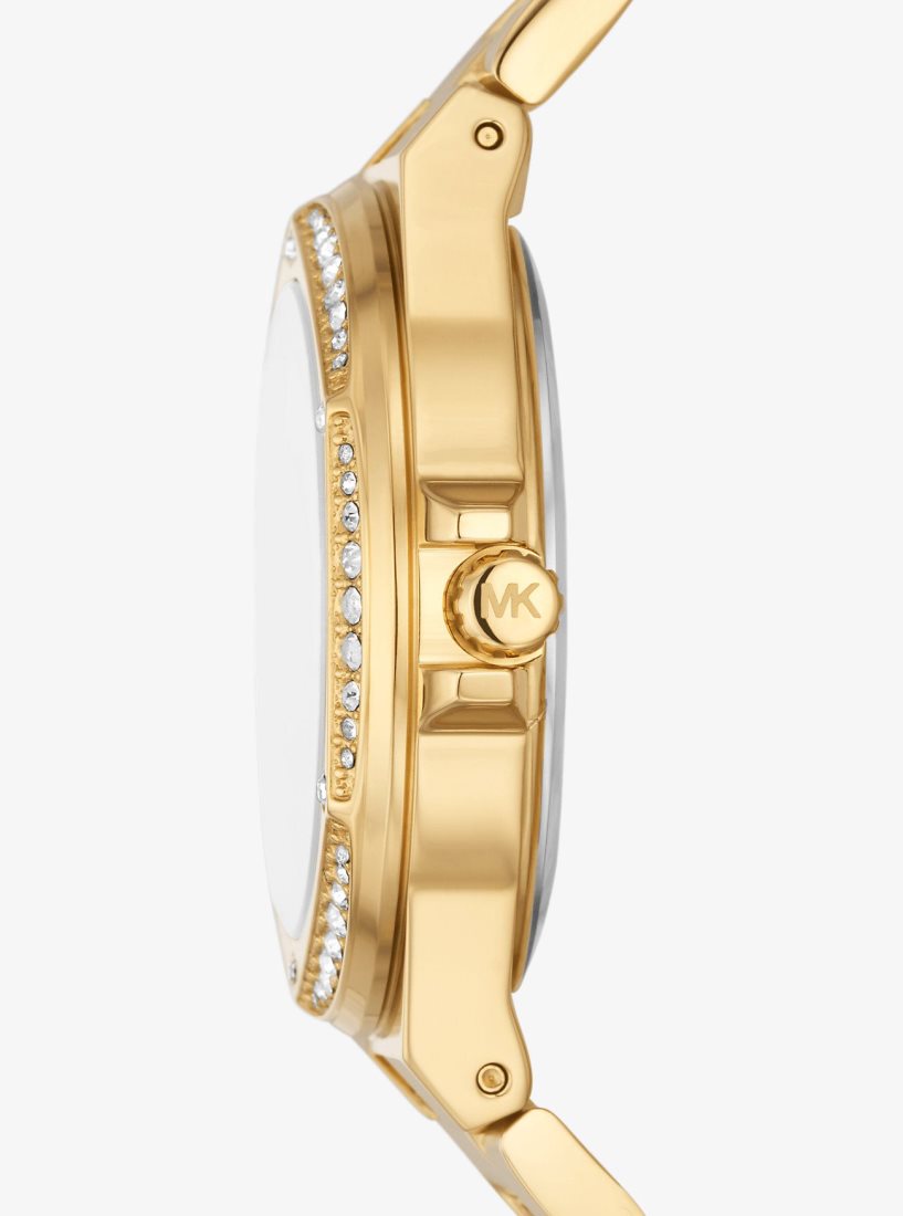 Michael Kors Lennox Pave Logo Gold-Tone Logo Watch Gold-tone Kadın Altın | 302584-CJV