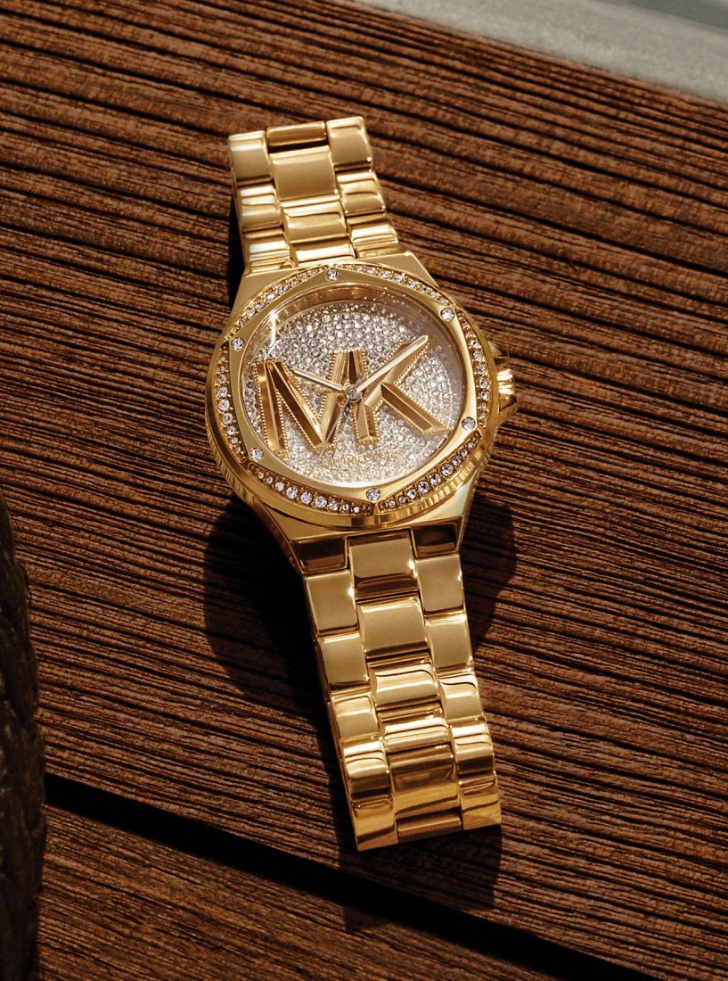 Michael Kors Lennox Pave Logo Gold-Tone Logo Watch Gold-tone Kadın Altın | 302584-CJV