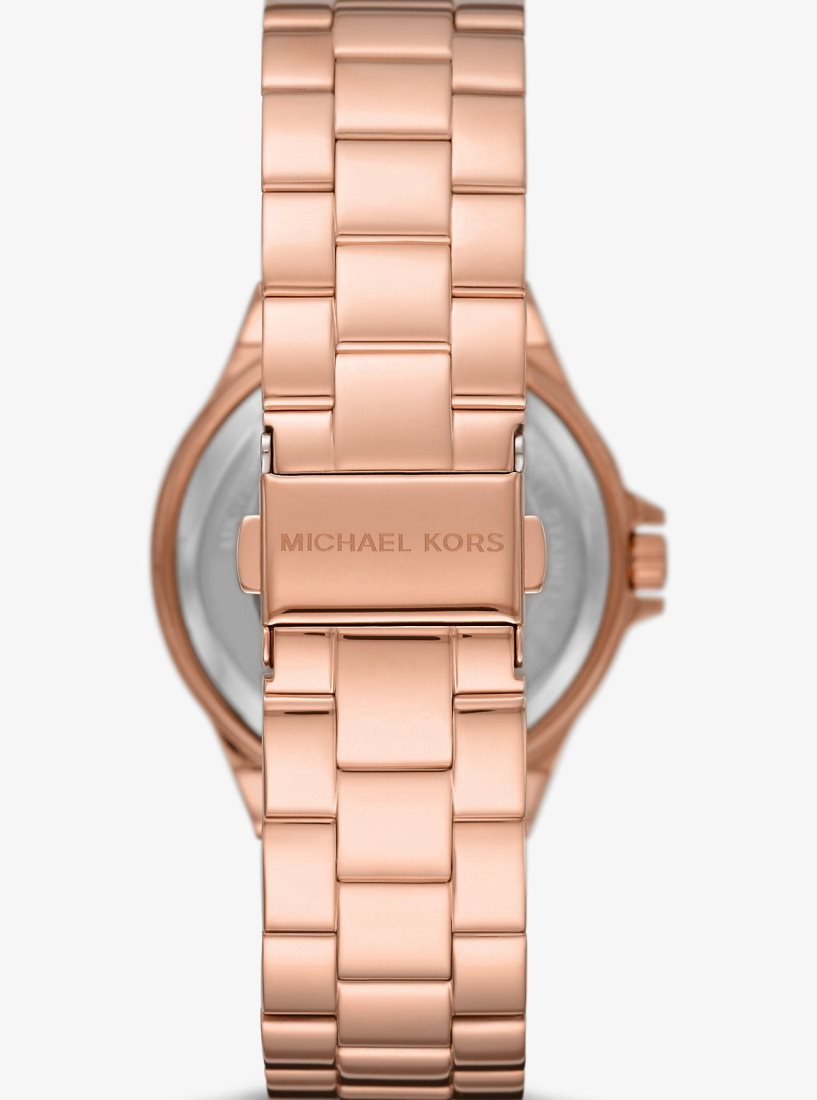 Michael Kors Lennox Pave Logo Rose Gold-Tone Watch Gold-tone Kadın Pembe Altın | 964207-ICU