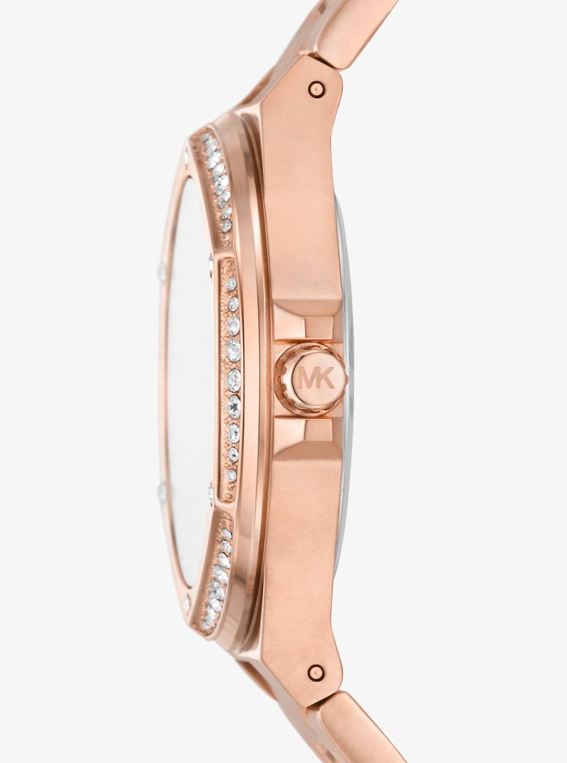 Michael Kors Lennox Pave Rose Gold-Tone Watch Gold-tone Kadın Pembe Altın | 804971-VOM