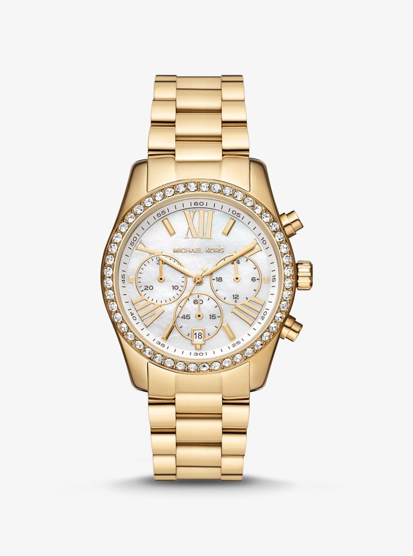 Michael Kors Lexington Pave Gold-Tone Watch Gold-tone Kadın Altın | 628709-PQD