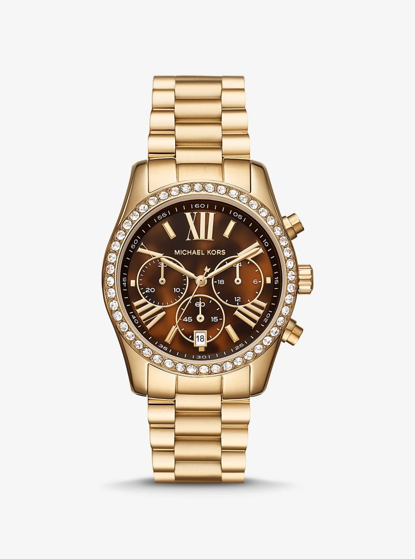 Michael Kors Lexington Pave Gold-Tone Watch Gold-tone Kadın Altın | 108976-MTU