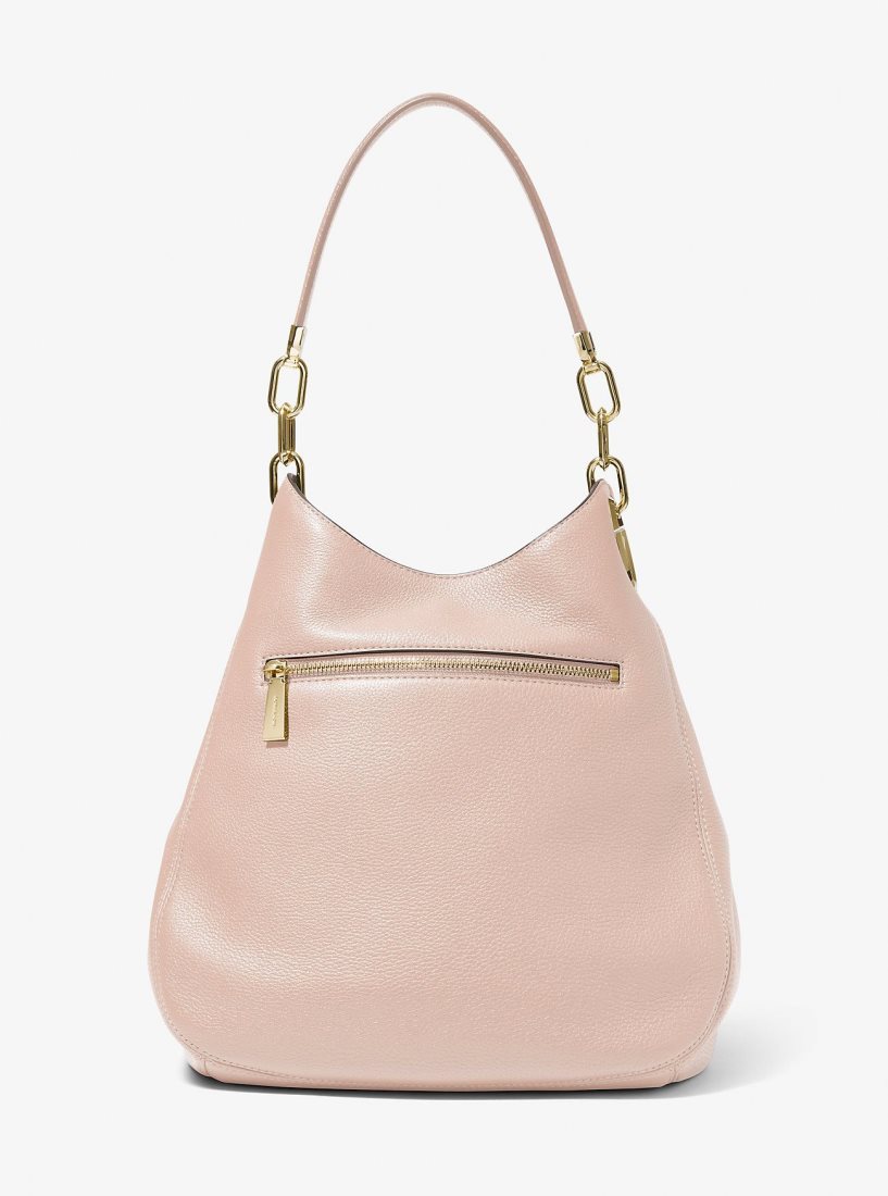 Michael Kors Lillie Large Pebbled Leather Shoulder Bag Omuz Çantası Kadın Pembe | 843065-JSE