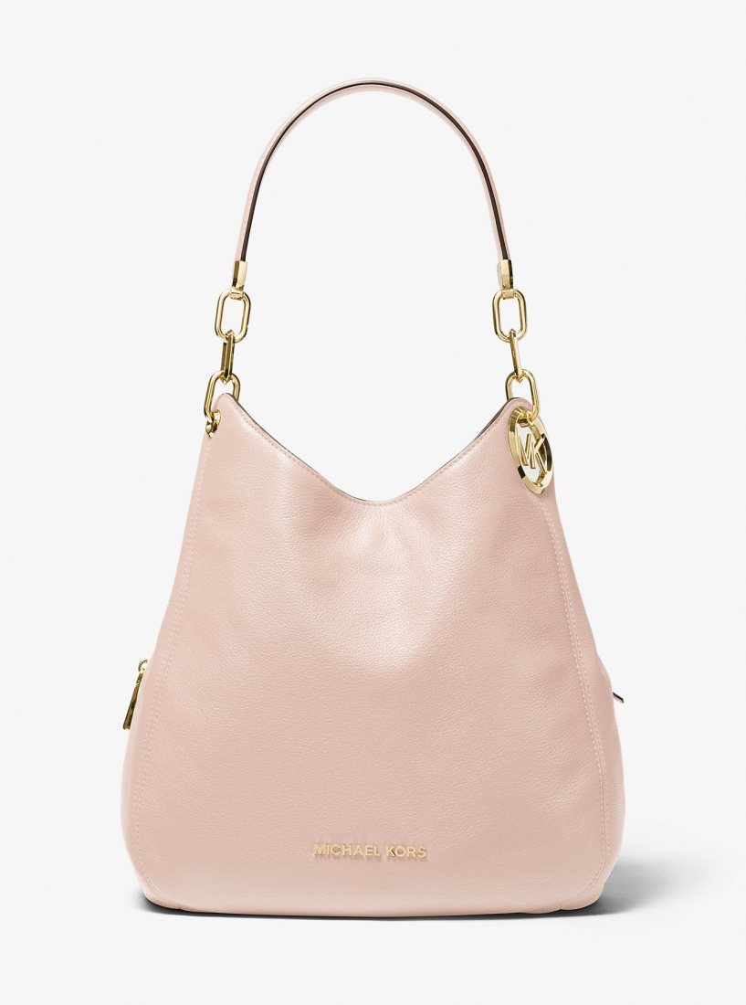 Michael Kors Lillie Large Pebbled Leather Shoulder Bag Omuz Çantası Kadın Pembe | 843065-JSE