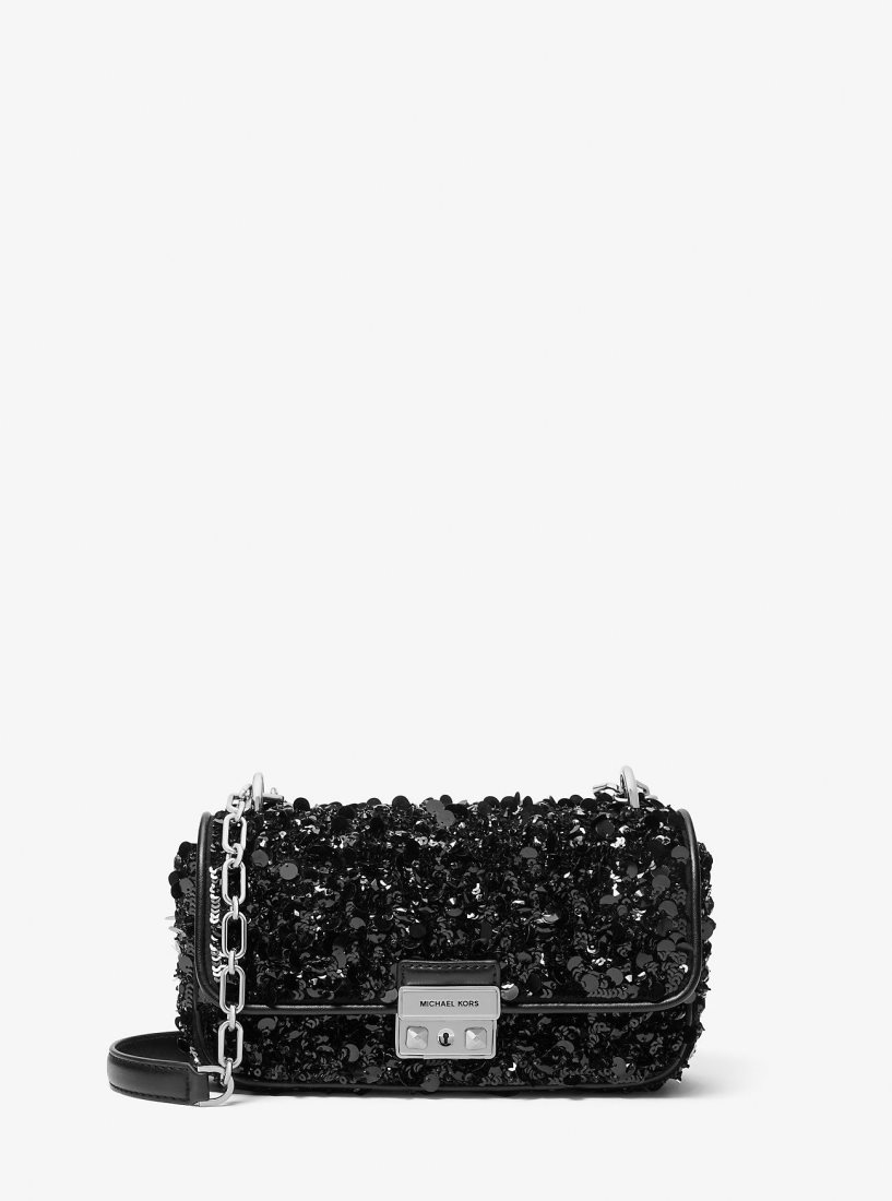 Michael Kors Limited-Edition Tribeca Small Hand-Embellished Shoulder Bag Omuz Çantası Kadın Siyah | 520384-NCX