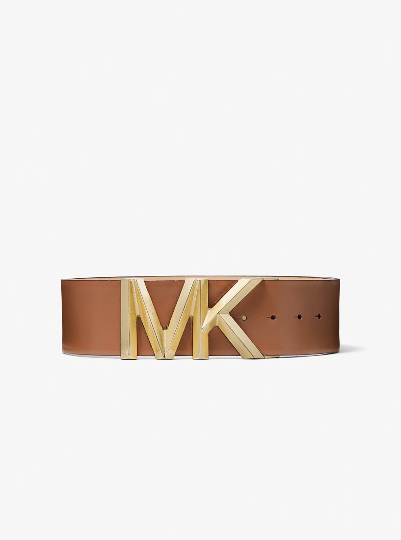 Michael Kors Logo Leather Waist Belt Kemer Kadın Luggage | 470352-VIL