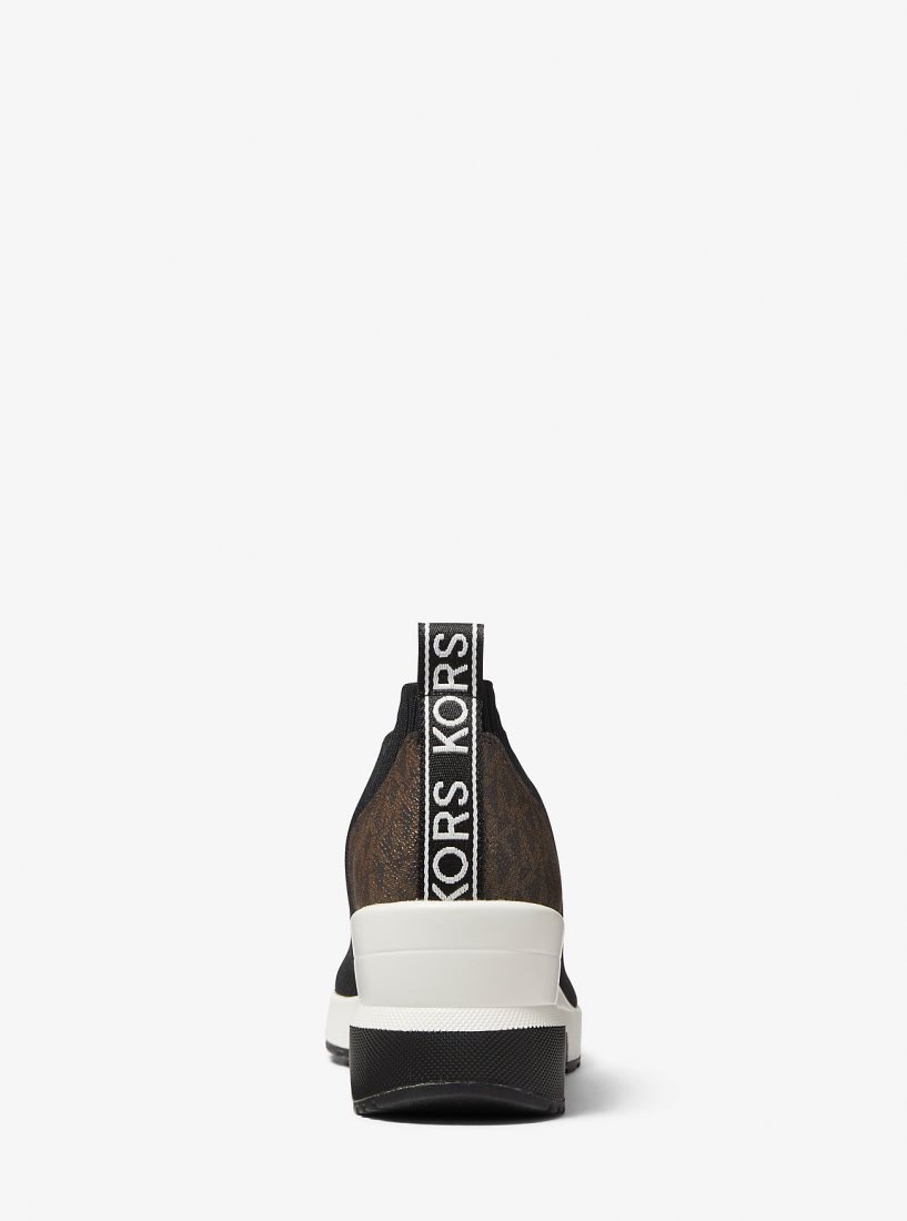 Michael Kors Mabel Stretch Knit and Signature Logo Slip-On Trainer Spor Ayakkabı Kadın Siyah | 738951-BXM