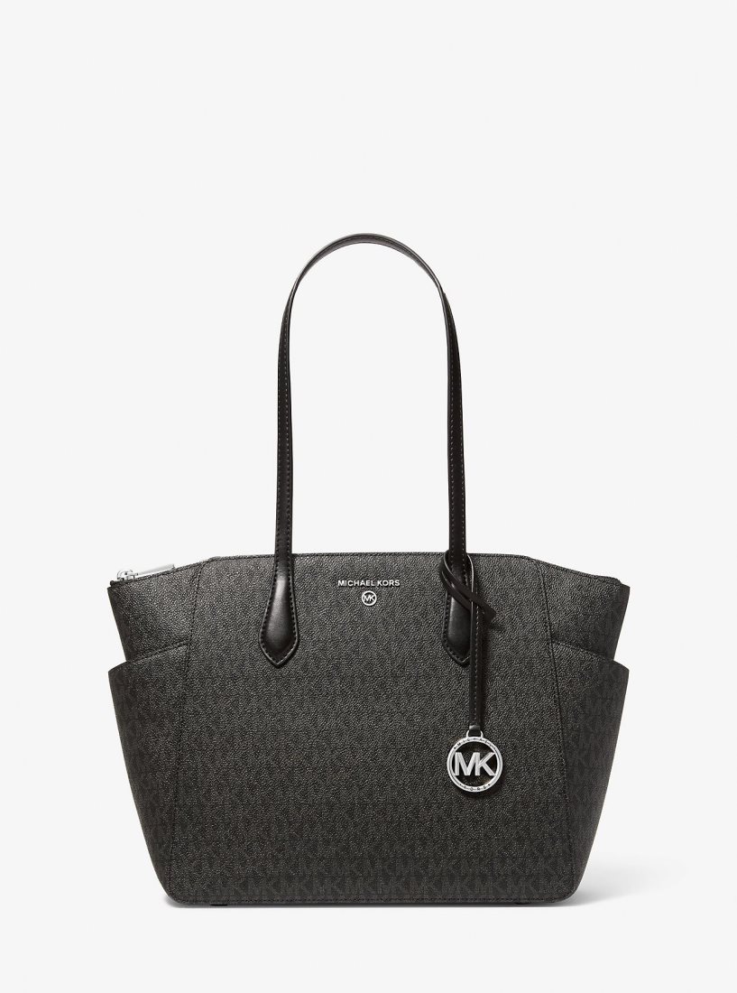 Michael Kors Marilyn Medium Logo Tote Bag Totes Kadın Siyah | 173592-RNV