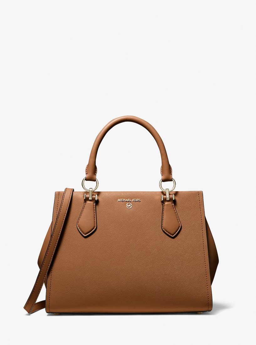 Michael Kors Marilyn Medium Saffiano Leather Satchel Satchel Çanta Kadın Luggage | 021735-GFD