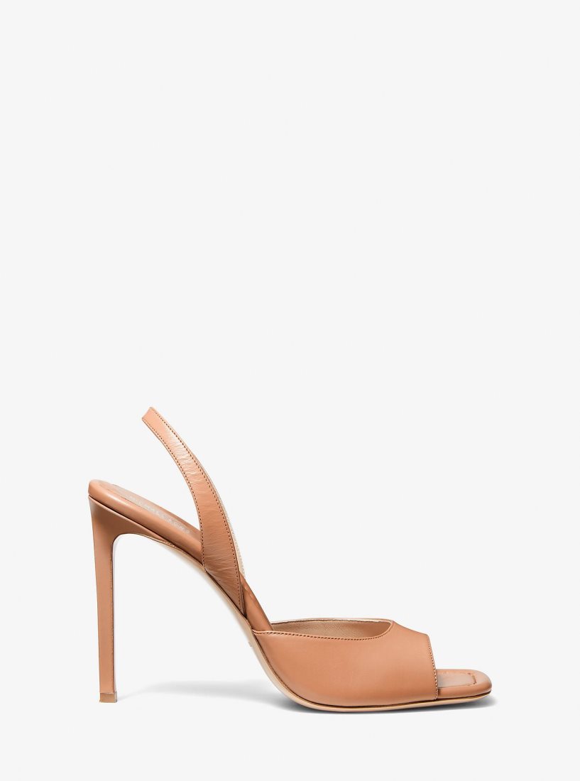 Michael Kors Marisa Leather Sandal Sandalet Kadın Suntan | 415683-HJW