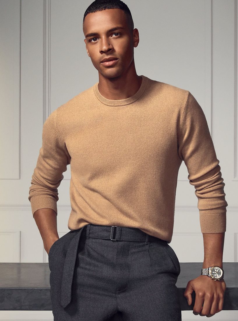 Michael Kors Merino Wool Sweater Tişört Erkek Koyu Kahverengi | 098276-VNL