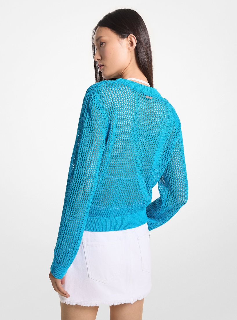 Michael Kors Mesh Sweater Kazak Kadın Mavi | 758239-EPL