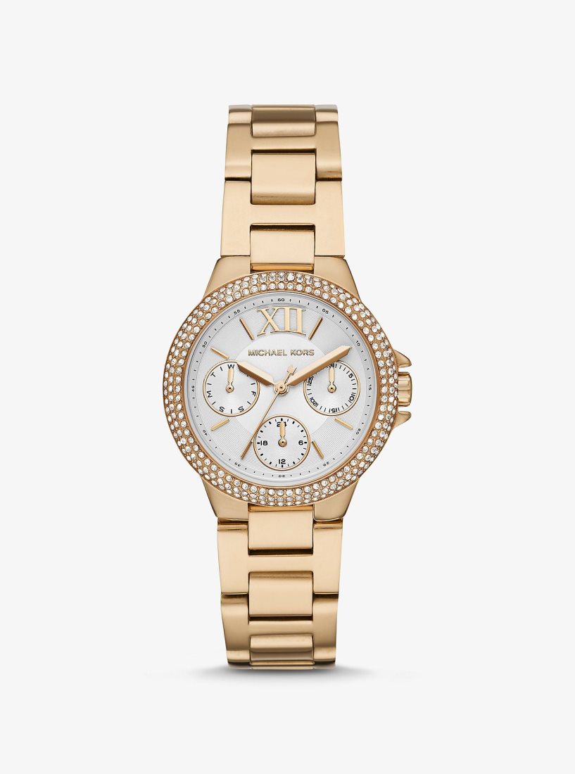 Michael Kors Mini Camille Pave Gold-Tone Watch Gold-tone Kadın Altın | 916037-LTI