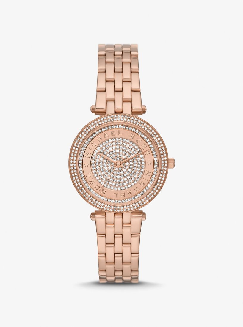 Michael Kors Mini Darci Pave Rose Gold-Tone Watch Gold-tone Kadın Pembe Altın | 725631-EWV