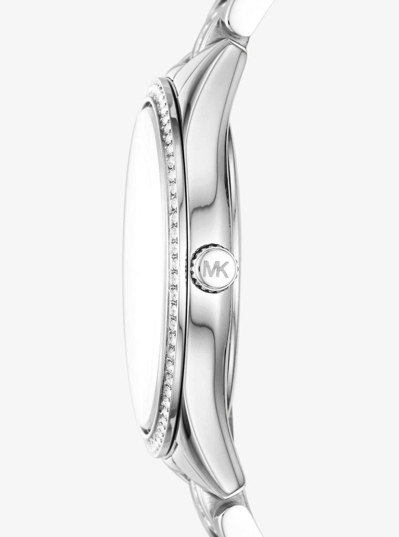 Michael Kors Mini Lauryn Pave Silver-Tone Watch Silver-tone Kadın Gümüş | 203658-XFW