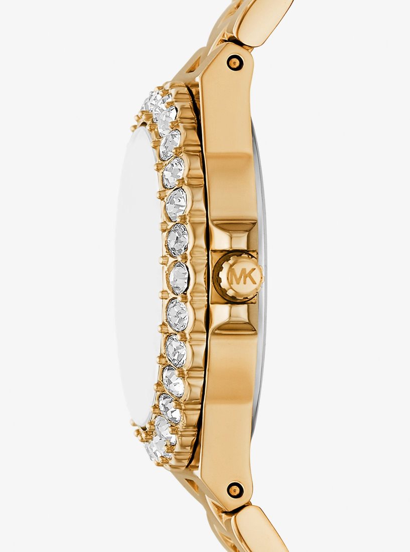 Michael Kors Mini Lennox Animal Pave Gold-Tone Watch Gold-tone Kadın Altın | 750648-PNS