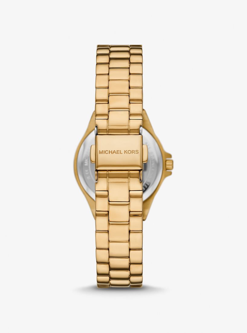 Michael Kors Mini Lennox Animal Pave Gold-Tone Watch Gold-tone Kadın Altın | 750648-PNS