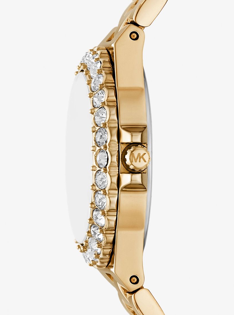 Michael Kors Mini Lennox Pave Gold-Tone Watch Gold-tone Kadın Altın | 125790-LEZ