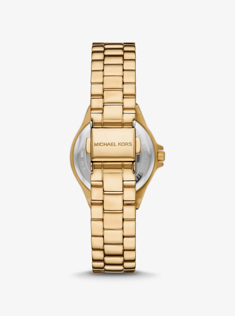 Michael Kors Mini Lennox Pave Gold-Tone Watch Gold-tone Kadın Altın | 125790-LEZ