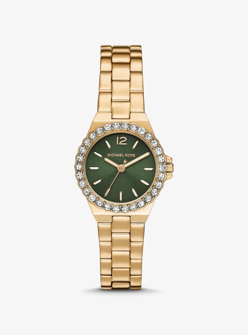 Michael Kors Mini Lennox Pave Gold-Tone Watch Gold-tone Kadın Altın | 125790-LEZ