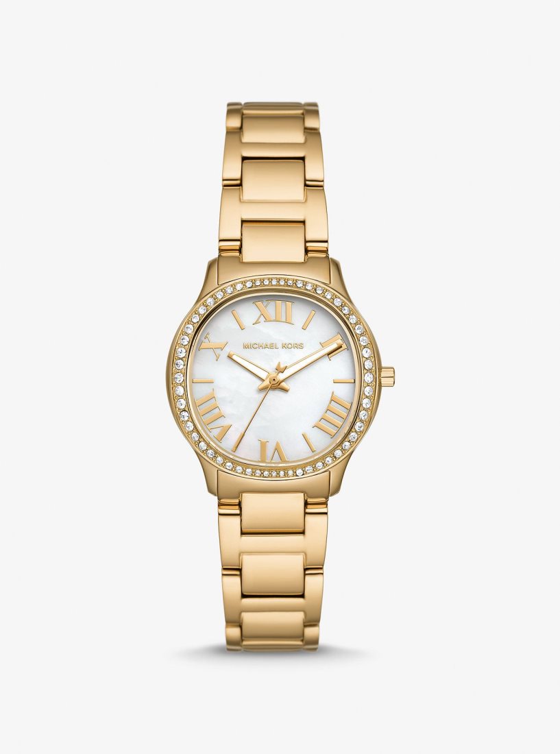 Michael Kors Mini Sage Pave Gold-Tone Watch Gold-tone Kadın Altın | 816403-VWK